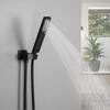 Matte Black Round/Square Brass Shower Head with Adjustable Shower Holder and 1.5M Stainless Steel Hose Bathroom Accessories