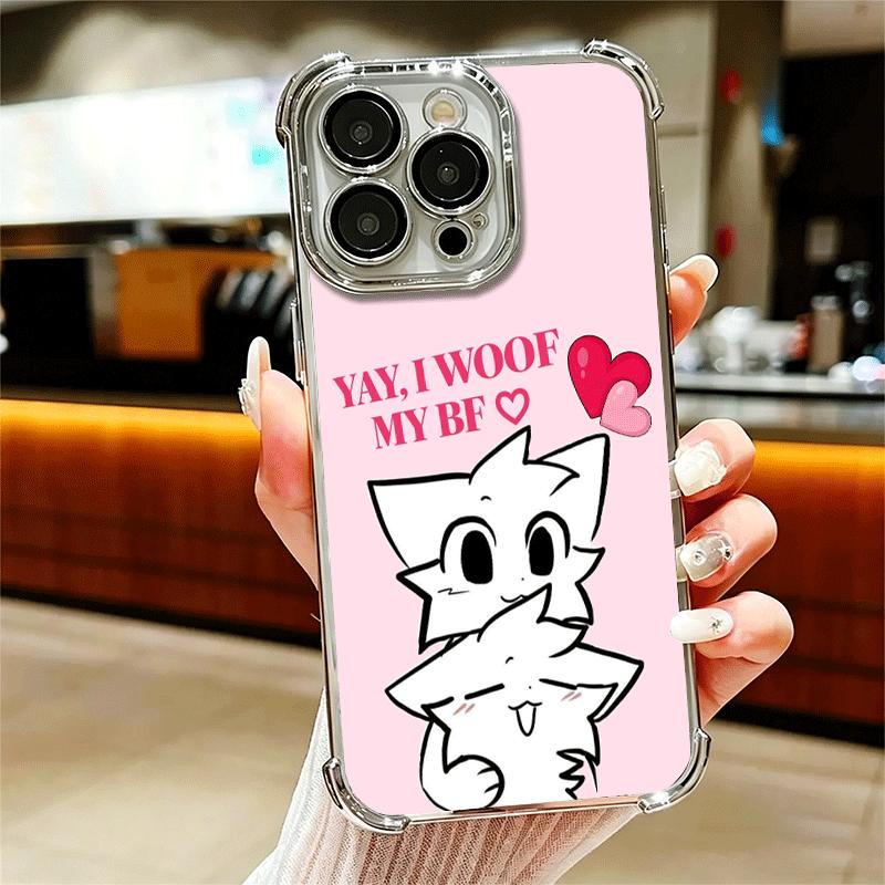 Cute B-Boykisser Catoon Plating Phone Case For Iphone 16 17 Pro Max Air 16E 14 15 Plus 12 13 Mini Anti-Fall Airabag Cover
