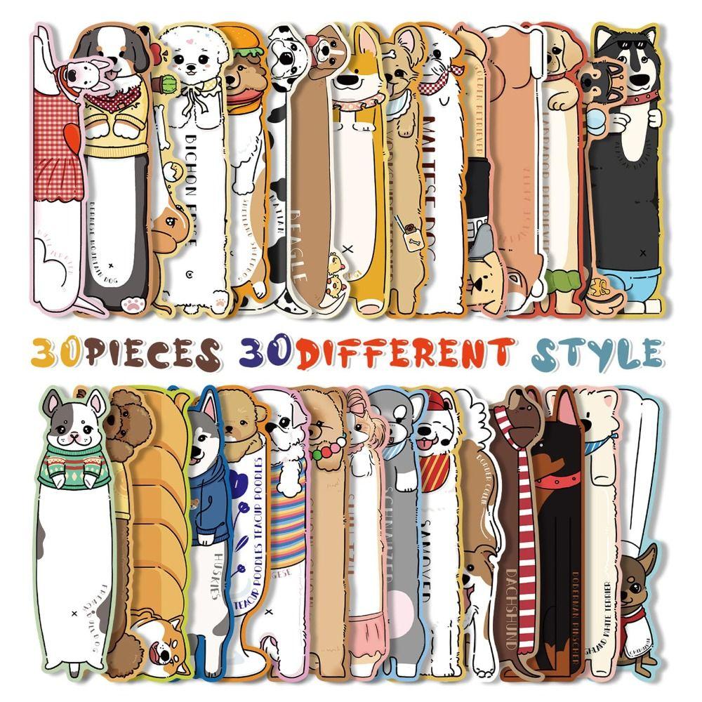 30PCS Cartoon Bookmark Puppy Theme Reading Pages Book Tags Reading Book Clip  School Supplies