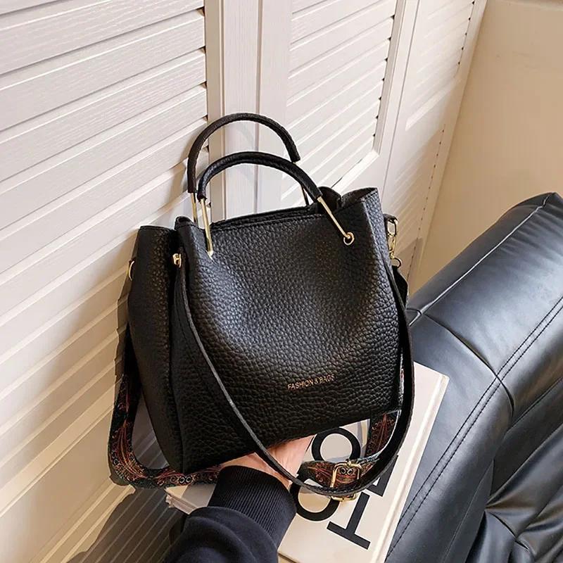 

Высококачественная модная женская сумка из кожи личи, новая большая вместительная сумка через плечо на одно плечо, повседневная сумка-тоут для поездок на работу