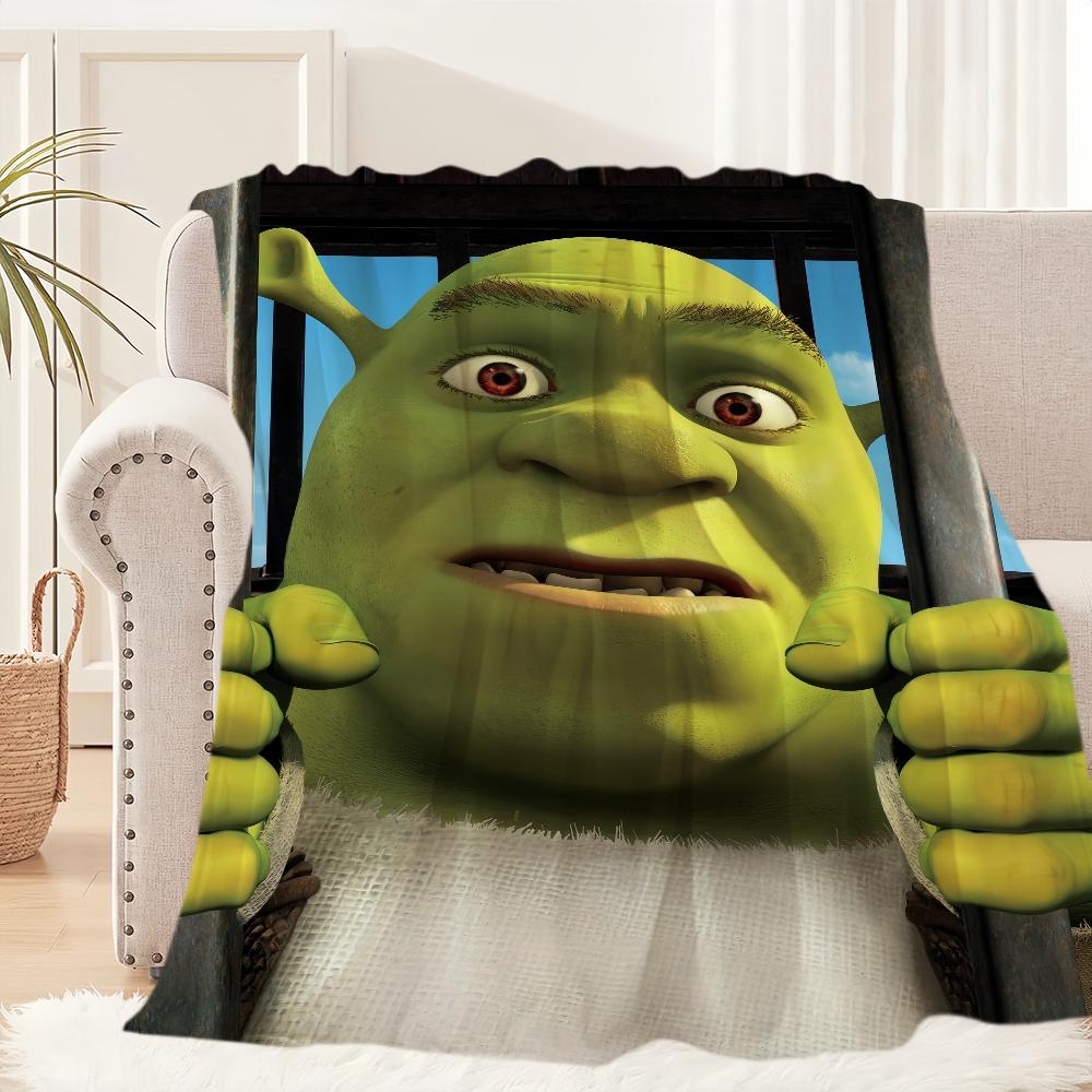 

Мультяшна S-ShrekS Мила Смішна Плед Плюшевий Килимок для Сну Дивана для Вітальні Теплий Офіс Спальня День Народження Дім Подорожі Дитячі Подарунки 50x60in