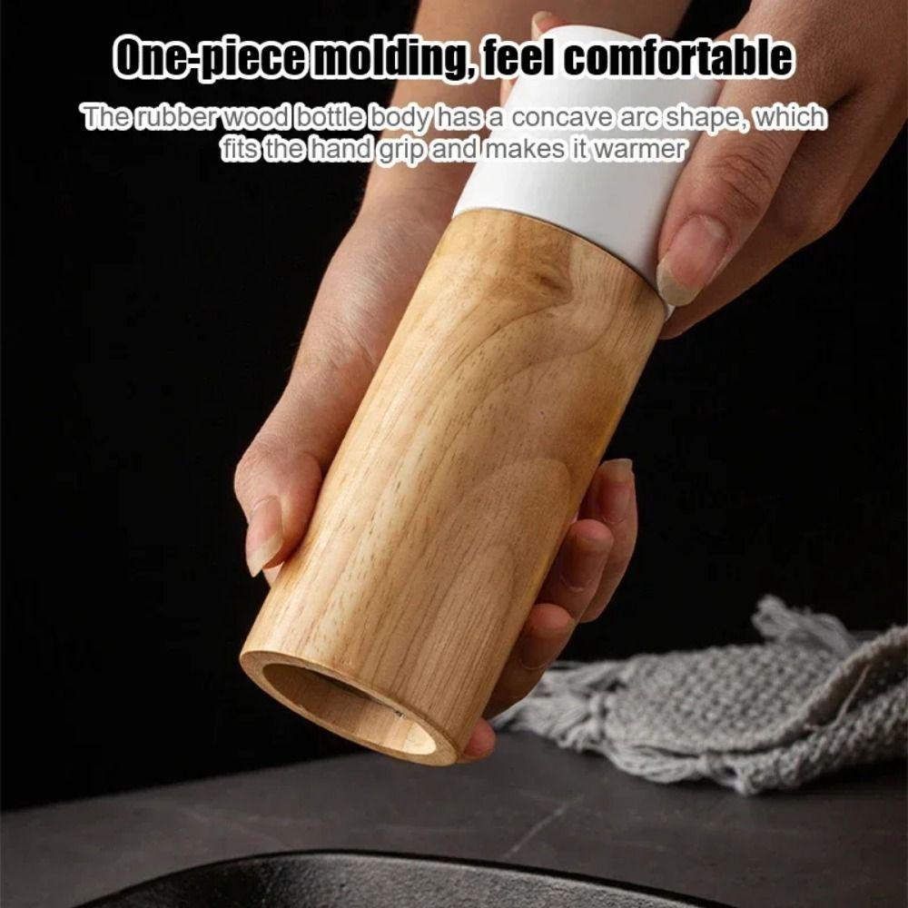 Ceramic Core Wooden Spices Grinder Large Capacity Adjustable Manual Salt Mills Sealed Refillable Hand Grinding Tool Restaurant