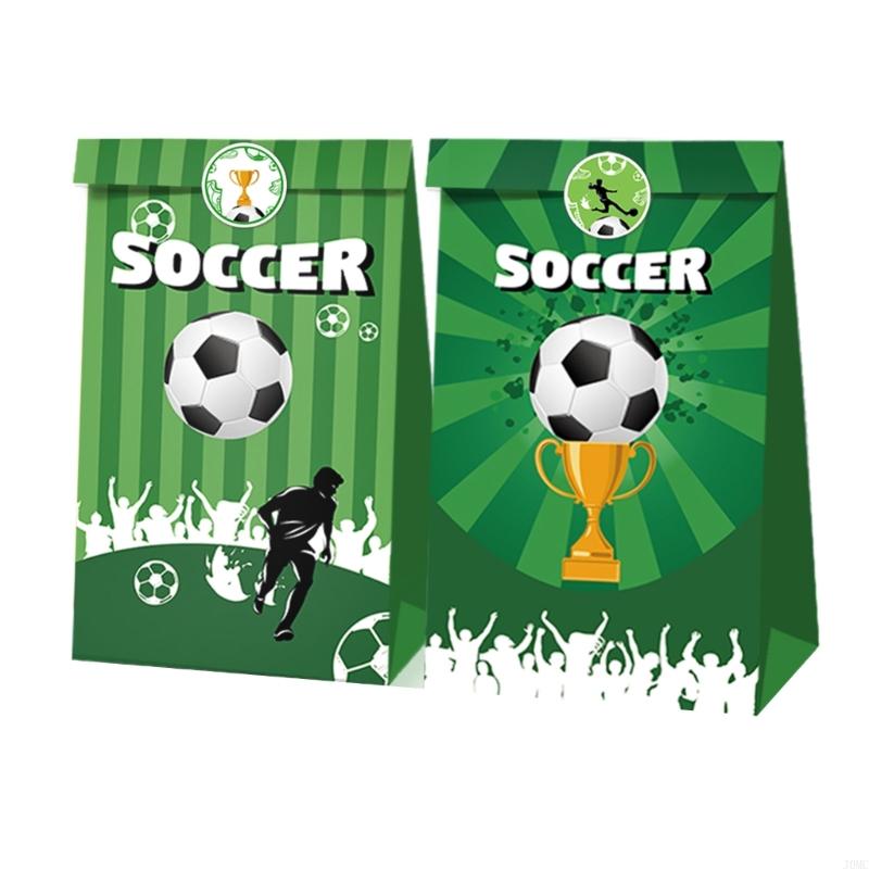 Kraft Paper Sticker Bags Football Theme Decoration Handmade Party Supplies J0MC