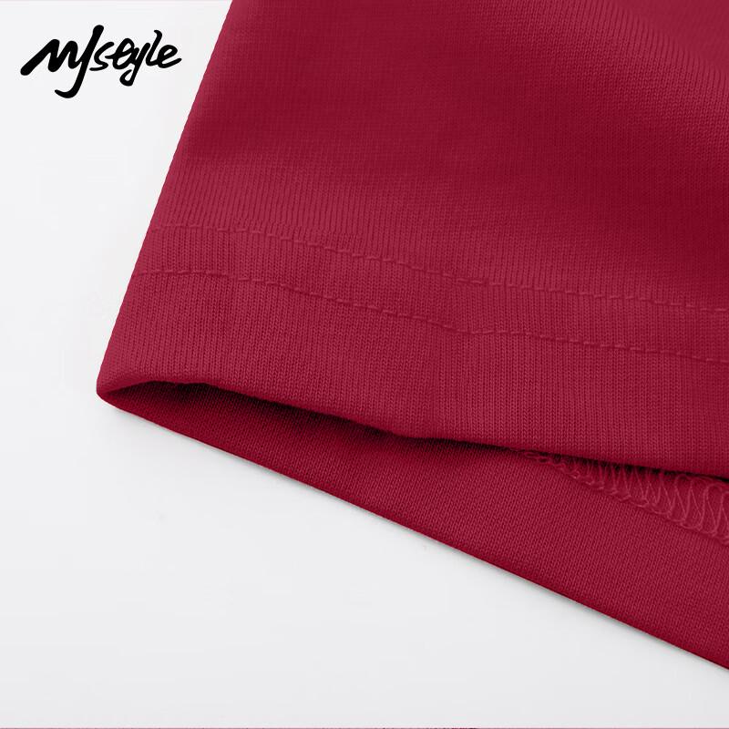 MJ STYLE Women's Red Cotton T-Shirt