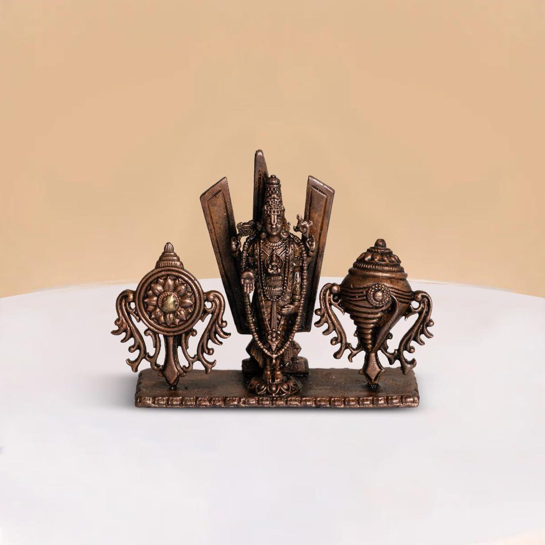 

Чистая медь Тирупати Венкатешвара | Идол ручной работы в стиле SCN для пуджи | Декор южноиндийского храма | Божественная энергия