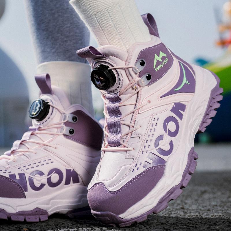 

Детские зимние ботинки средней длины, нескользящие, толстые, с бархатной подкладкой - Унисекс Сноубутсы Size 36