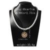 Simple and Fashionable High-end Alloy Relief Pendant Double-layer Stacked Wearing Niche Design Imitation Pearl Women's Necklace