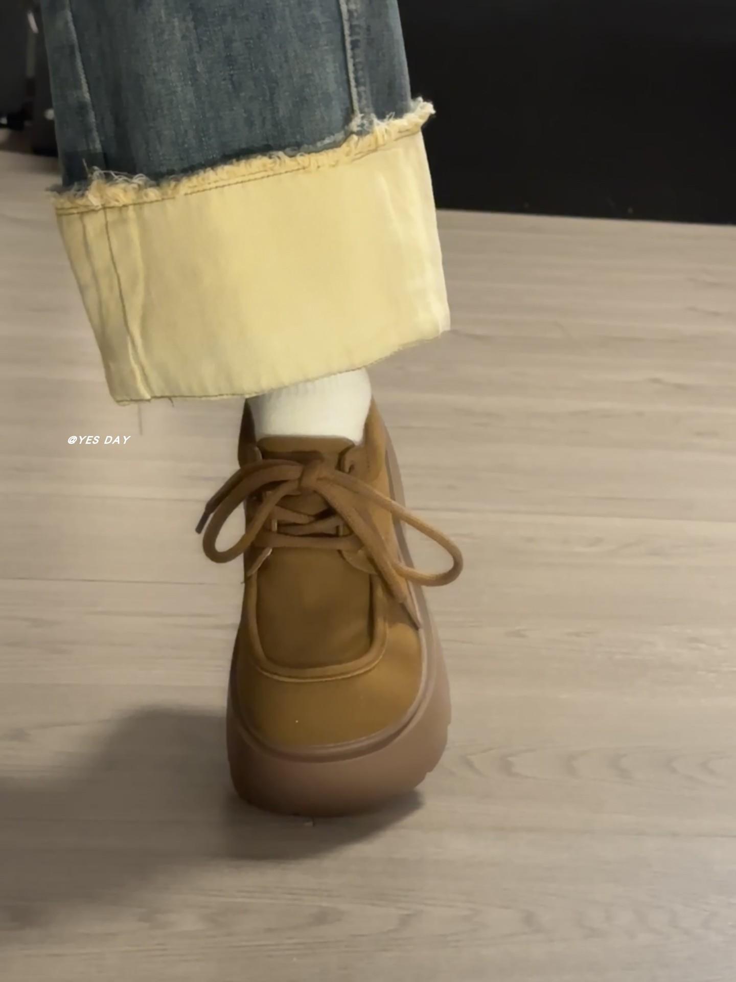 

Brown retro platform Boken single shoes women s 2025 autumn new fashion British style versatile lace-up loafers tide 35