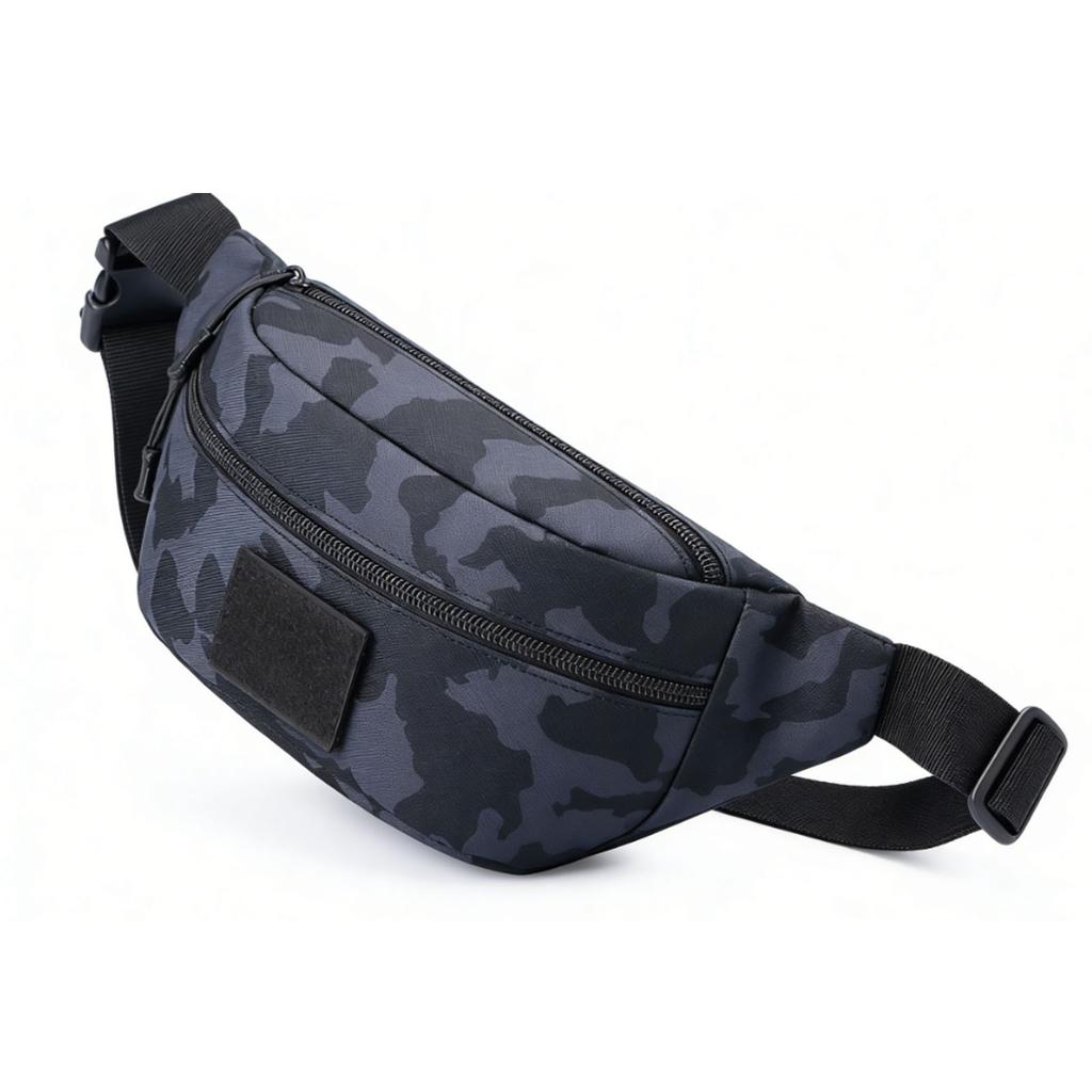 Fanny Pack for Men Oxford Cloth Water Proof Multi Compartments Sling Bag Chest Shoulder Waist Pack for Outdoor Travel
