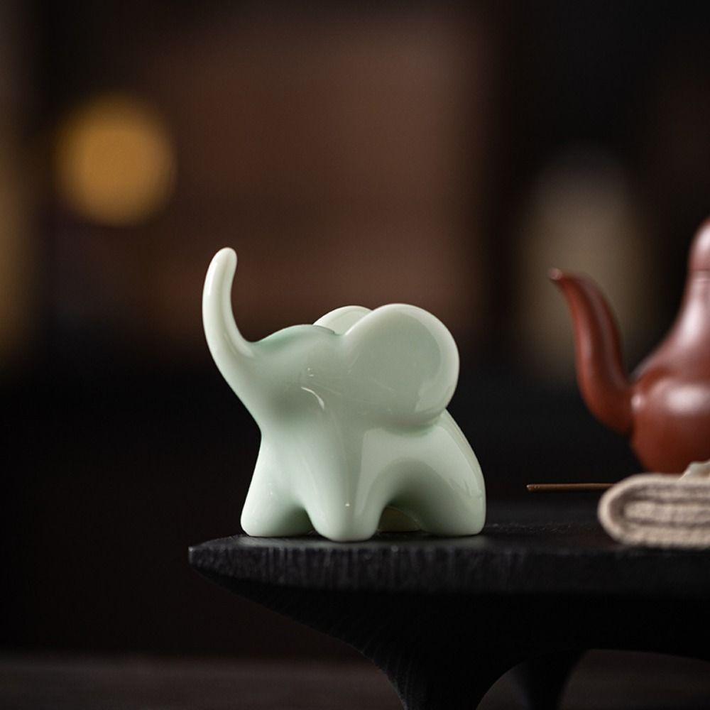 Luxury Style Elephant Ceramics Crafts Model Ornaments Animal Feng Shui Decor  Office Accessories
