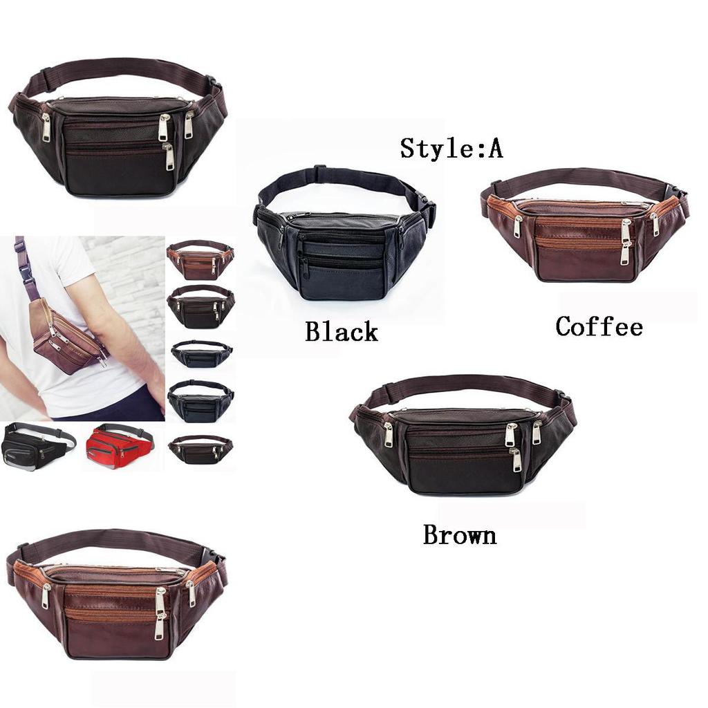 Borsello da vita impermeabile alla moda con tasche con cerniera multi-organizzate