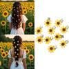 10PCS Sunflower Barrettes Soft Fabric Hair Clip with Secure Grip for Girls Women Everyday Styling Music Festival Needs