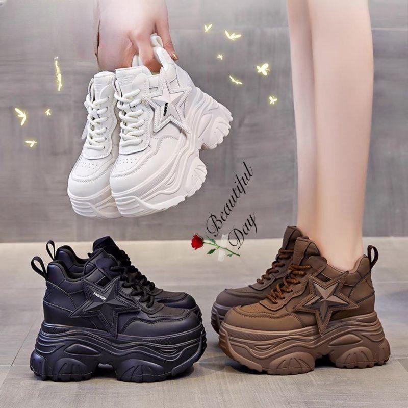 

Retro dad shoes platform small casual inner height increase women s shoes winter 40