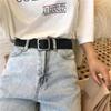 New Women Fashion PU Leather Belt Square Buckle Pin Buckle Jeans Black Belt Luxury Brand Vintage Strap Male and Female Waistband