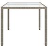 Vidaxl Stół Ogrodowy, 150X90X75 Cm, Szkło Hartowane I Rattan Pe, Szary