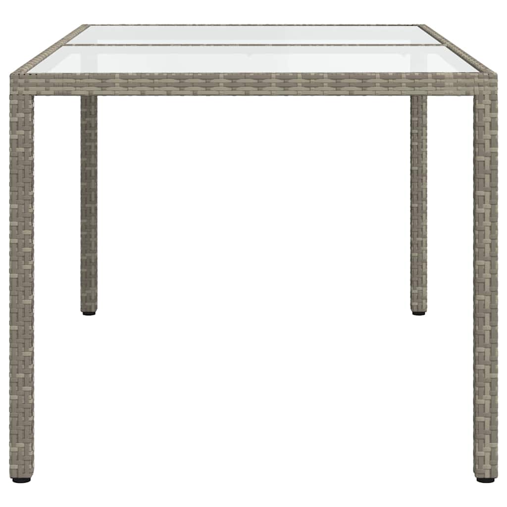 Vidaxl Stół Ogrodowy, 150X90X75 Cm, Szkło Hartowane I Rattan Pe, Szary
