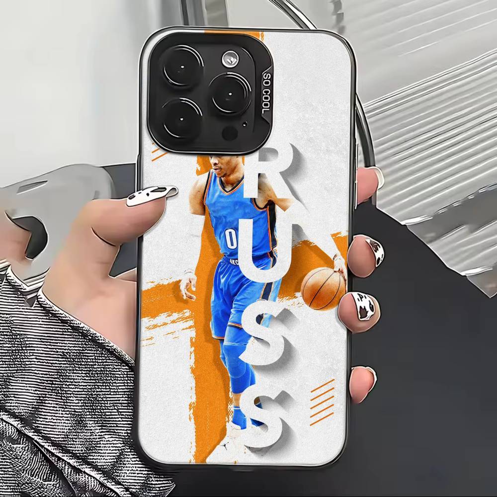 Russell Westbrook Basketball Cheer Phone Case For iPhone 17,16,15,14,13,12,11 Plus,Pro Max,XS,Colored Silver Plated Inside Cover