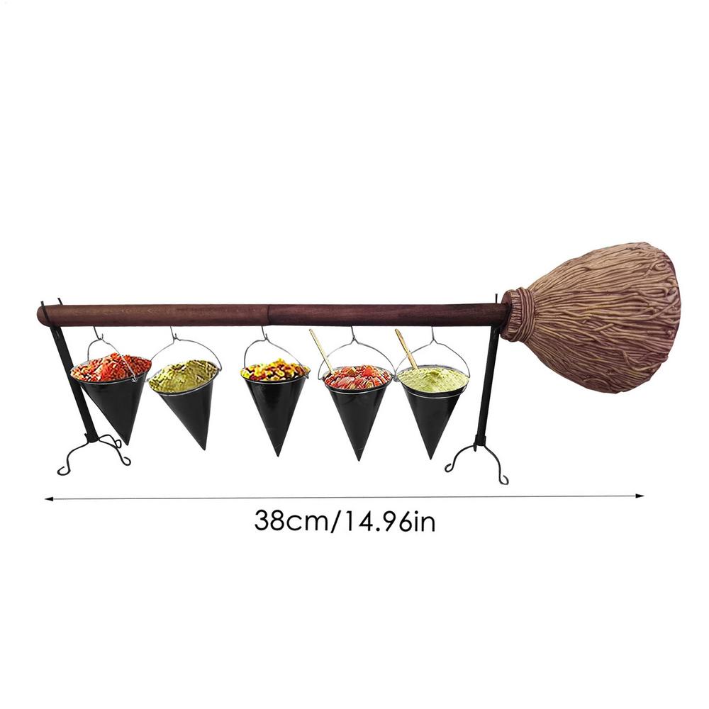 Halloween Serving Bowl Stand Party Witch Serving Bowl With Rack Novelty Snack Dessert Storage Stand Candy Holder For Backyard