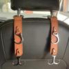 Car Leather Rear Seat Garbage Bag Hook - Large Load-Bearing Capacity Metal Hook for Storage.