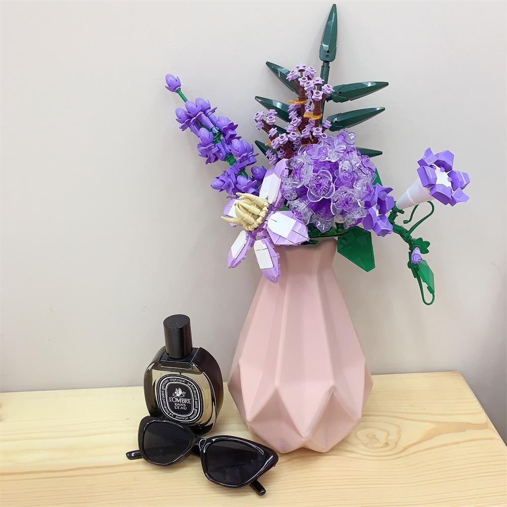 Flower Bouquet Building Blocks Kit Creative DIY Flowers Block Toys Set Gift for Kids Girls Friends Adults Beautiful Home Decor