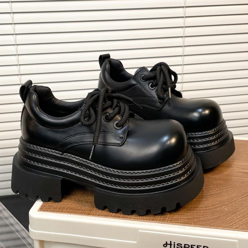 2025 Spring Women JK Mary Jane Shoes Fashion Lace Up Shoes Vintage Platform Elegant Thick Heel Shoes