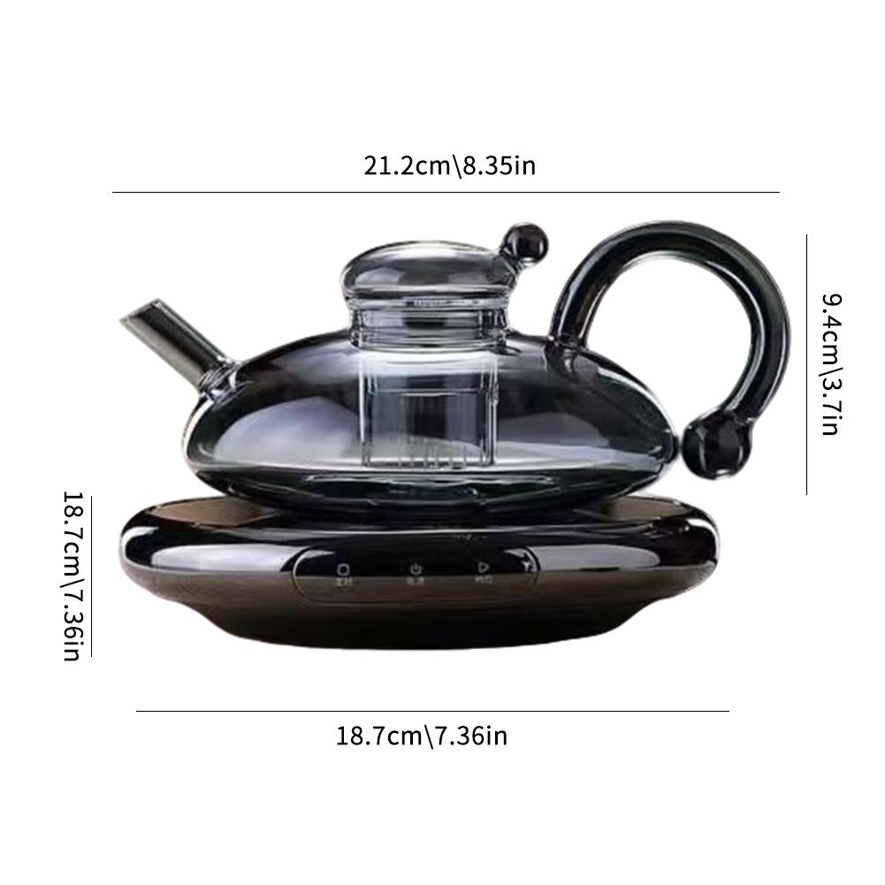 Heat Resistant Clear Glass Teapot with Infuser for Loose Leaf Tea Elegant Home & Office Teaware Affordable Luxury Health Pot