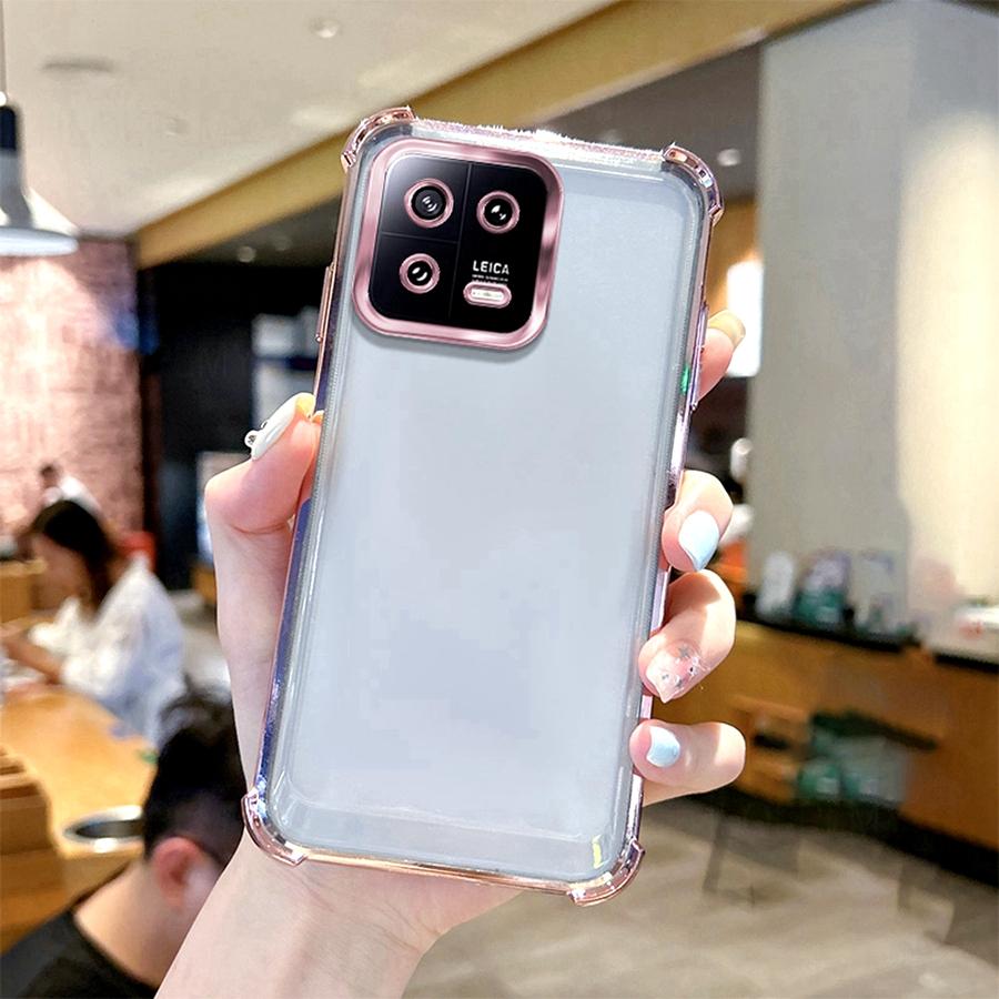 Airbag Shookproof Lens Case For Xiaomi Mi 11 Lite 5G 11i 12 12X 13 Pro 14 14T 15 Ultra 12T 13T 15T Plating Silicone Clear Cover