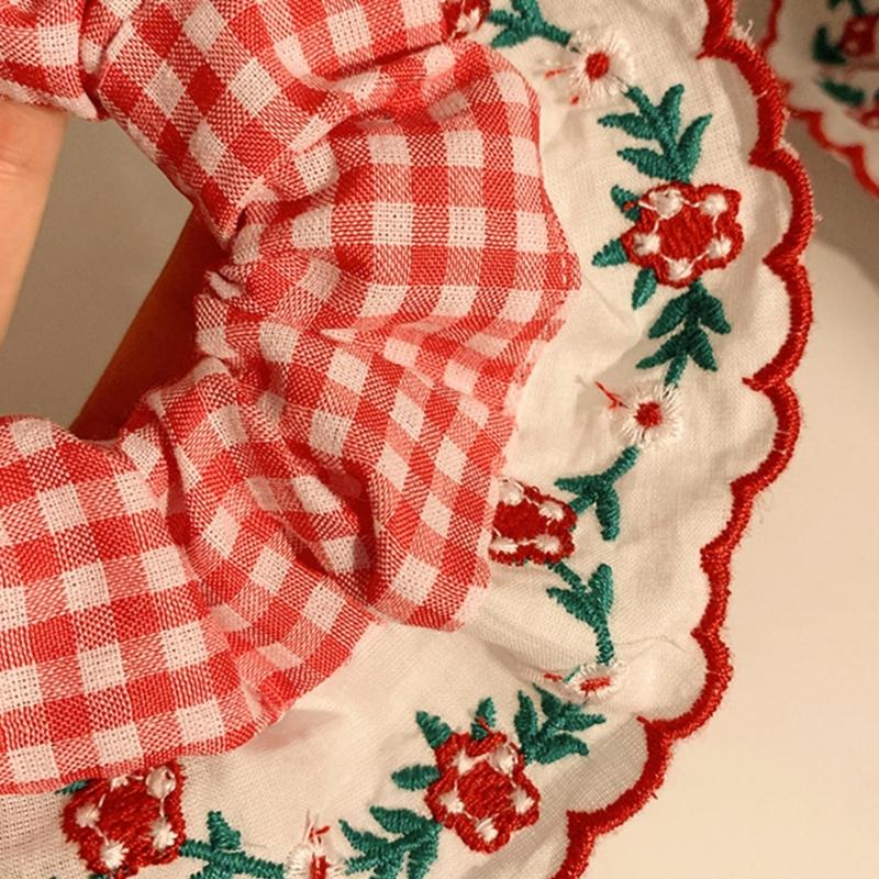 Elastici per Capelli Ricamati per Donna Fasce per Capelli e Braccialetti in Pizzo Dolci Accessori per Capelli Scrunchies Grandi