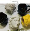 Cană Ceramică Colorată Spania Grecia Antică Apollo Cap David Sculptură Cană Cafea Ornamente Desktop Birou Cană Apă