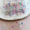 Colorful Mermaid Bubble Bead Half Round Flat Bottom Shiny Aurora Size Mixed Candy Color Nail Art Accessories Decoration Manicure