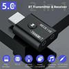 USB 5.0 Bluetooth Audio Receiver Transmitter Adapter AUX 3.5mm Audio 2 IN 1 Wireless Transmitter TR6 For Home Car Music System