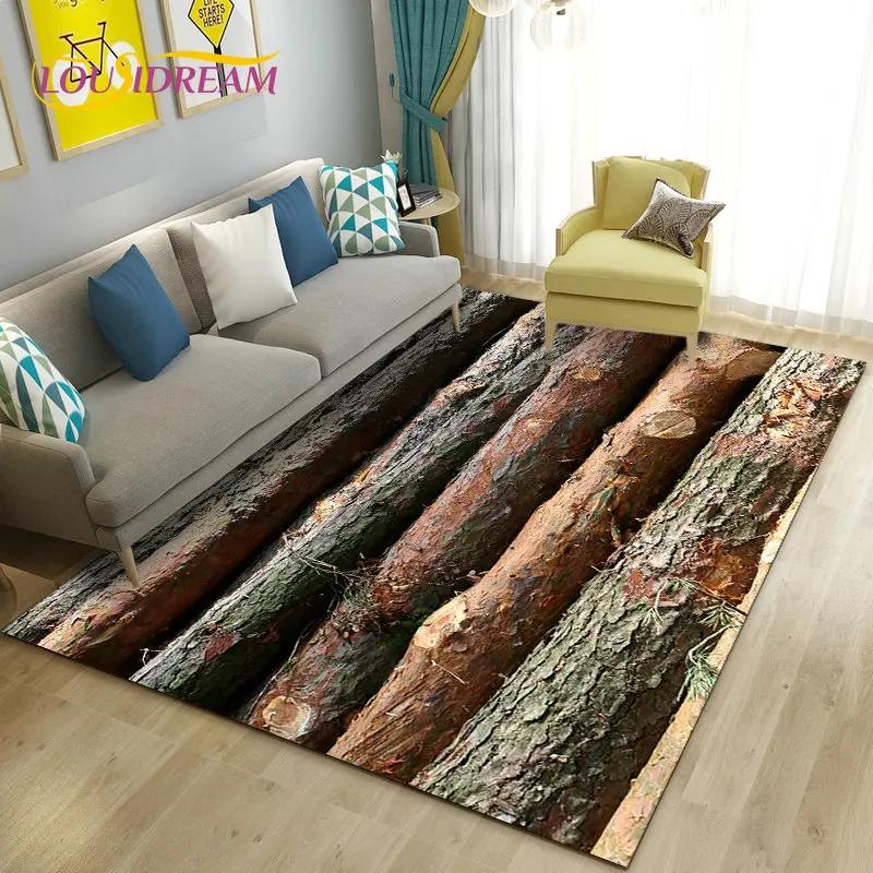 3D Ahşap Tahıl Desen Alan Kilim, Oturma Yatak Odası Kanepe Paspas Mutfak Dekorasyon için Halı Halı, Çocuk Kaymaz Zemin Mat Oyna