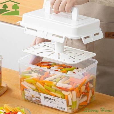 Pojemnik na Kimchi 5L Przezroczysty Typu Press Pojemnik z Prasą do Kimchi Duża Pojemność Szczelny Pojemnik do Fermentacji i Przechowywania Spiżarnia
