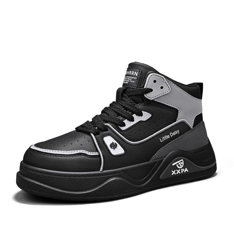 Vier Jahreszeiten Neue High-Top Board Schuhe Jugend Dicke Sohle Höhensteigernd Farbpassend Freizeit Schuhe Große Größe Outdoor Sport