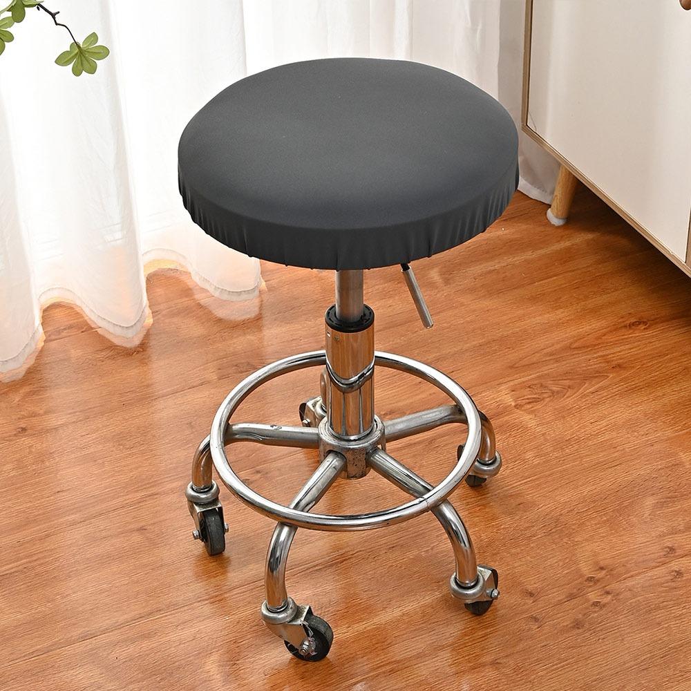 New Washable Chair Seat Cover Slipcover Removable Round Stool Covers with Elastic Bands Bar Stool Covers for Bar Swivel Chair