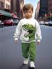 Boys' 3D Dinosaur Fleece Sweatshirt & Pants Set - Trendy 2025 Outfit