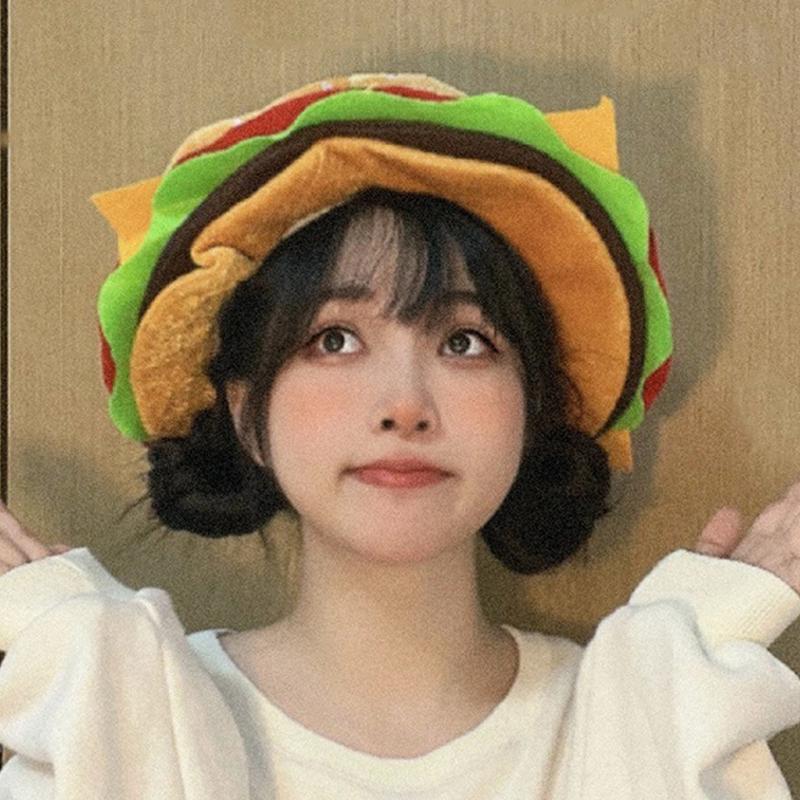 Fashionable Cute Versatile Funny Burger Hat Party Casual Personalized Hat