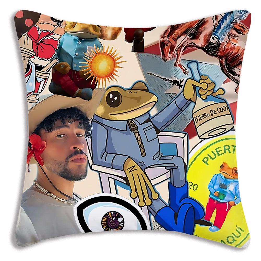 Fashion B-Bads B-Bunnys Art Pillow Covers Cartoon Sofa Decorative Home Double-sided Printing Short Plush Cute Cushion Cover