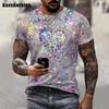 Men Women Colorful Glitter 3D Printed Men T-shirt Summer Fashion Casual Oversize Short Sleeve Street Style Tops