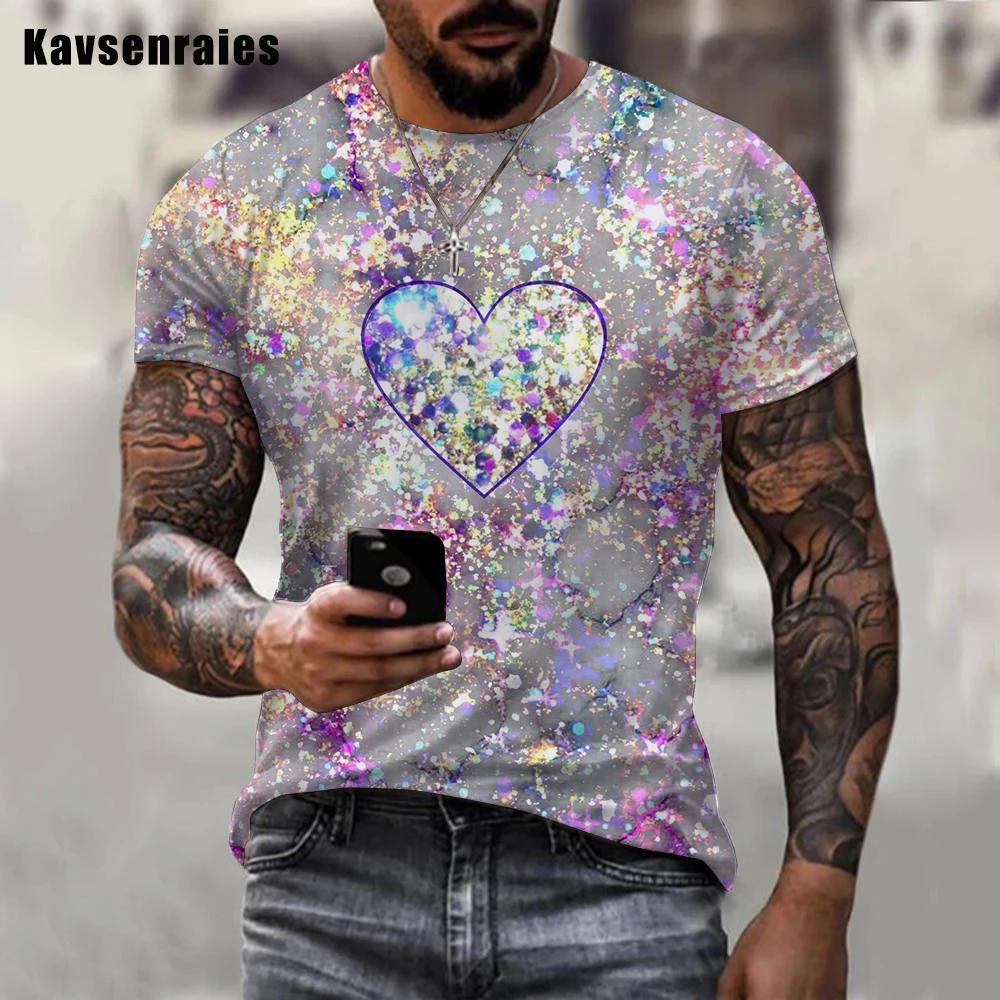 Men Women Colorful Glitter 3D Printed Men T-shirt Summer Fashion Casual Oversize Short Sleeve Street Style Tops
