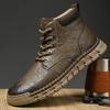 Fashion Winter Retro Style Boots High Quality Men Casual Leather Thick Bottom Comfy Business Dress Shoes Lace-up Male Ankle Boots
