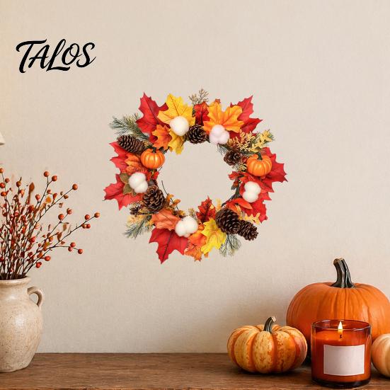 Waterproof Outdoor Glass Ornament Thanksgiving Autumn Wall Decal, Maple Leaf Pinecone Pumpkin Harvest Window Sticker, Clings Self-Adhesive Cling