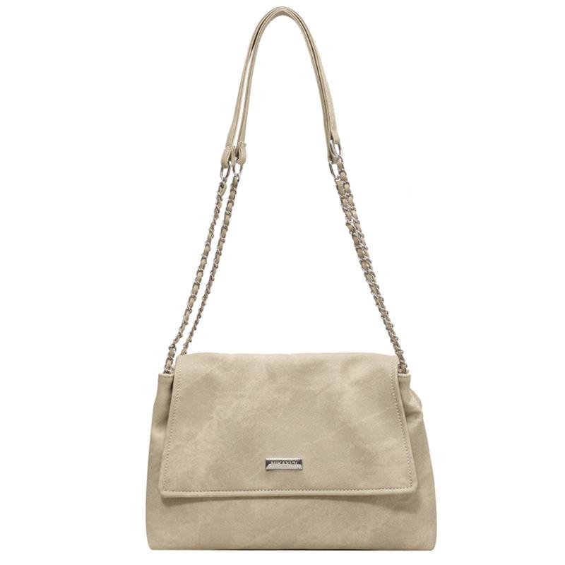 

Жіноча сумка великого об’єму, універсальна осіння модель 2024 року, нова ретро сумка на ланцюжку через плече, текстурована приміська сумка