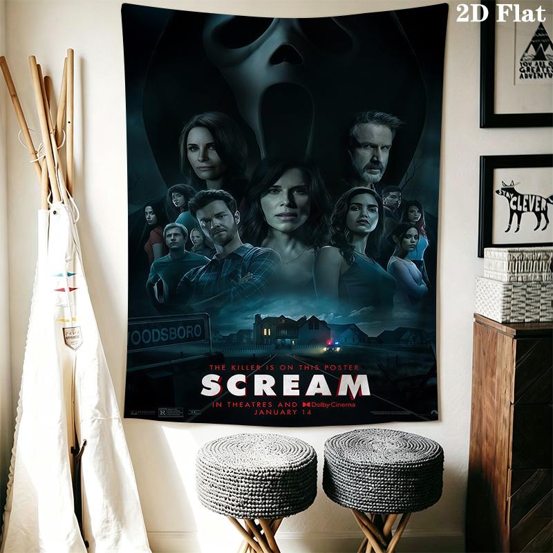 Horror Icon Tapestry Halloween Decor Tapestry Background Cloth Wallmounted Work Of Art Wall Decoration Background Cloth