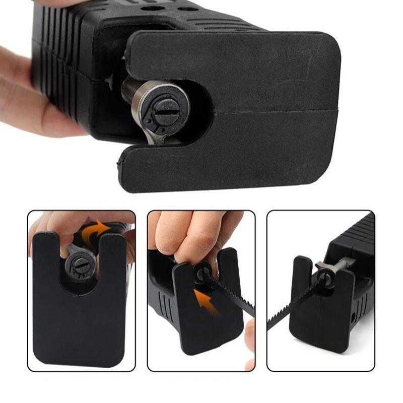 Portable Reciprocating Electric Saw Adapter Cordless Electric Drill Modified Tool Attachment with Saw Blades for Wood Metal Cut