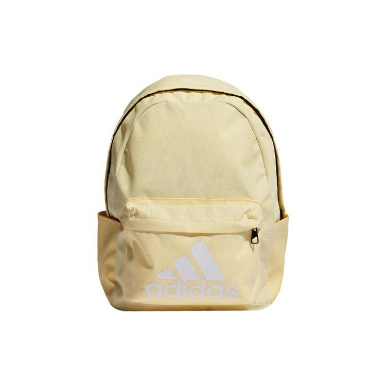 Adidas Classic Large Logo High Capacity Polyester Backpack Unisex Backpacks Cream-Yellow HM9144 Cream Yellow