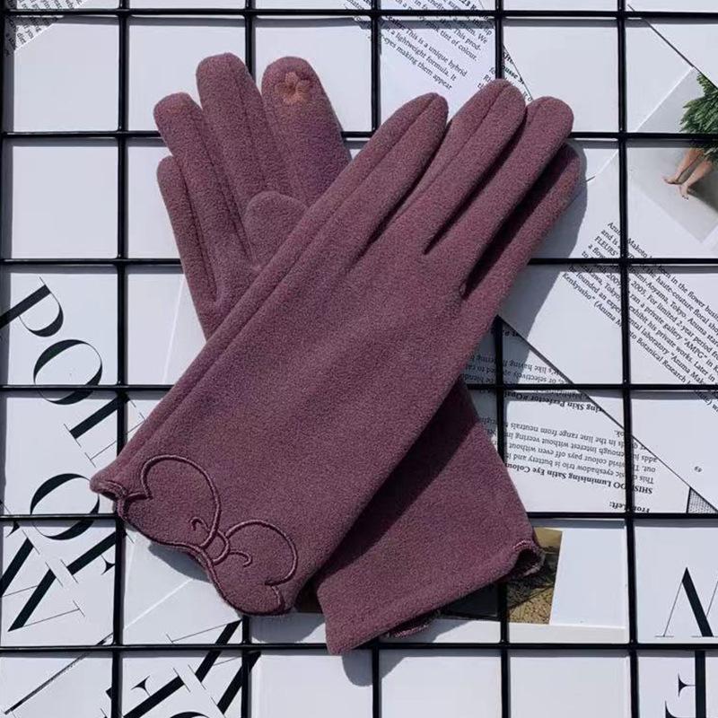 Handschuhe Deutsch Samt Thermisch Stickerei Schmetterling Handschuhe Samt Verdickt Outdoor Reiten Touchscreen Handschuhe Damen