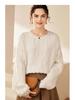 Double-Strand Tassel Round Neck 100% Pure Cashmere Sweater for Autumn/Winter 2024 - Loose Fit, Light Luxury Style for Women