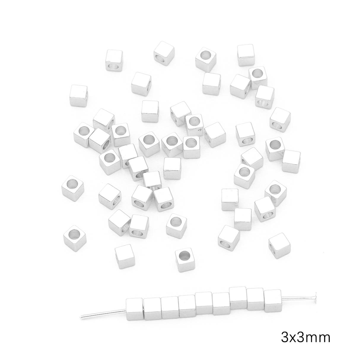 

10 шт медные прокладки неправильной формы бусины Очарование для DIY ожерелье браслет ювелирных изделий ремесло 3x3mm серебряный