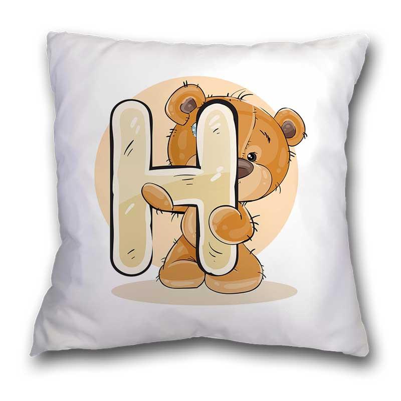 Polyester/Linen Lovely Bear Alphabet Print Cushions Case Cartoon Bears Letters Decor Pillows Case Sofa Livingroom Throw Pillows